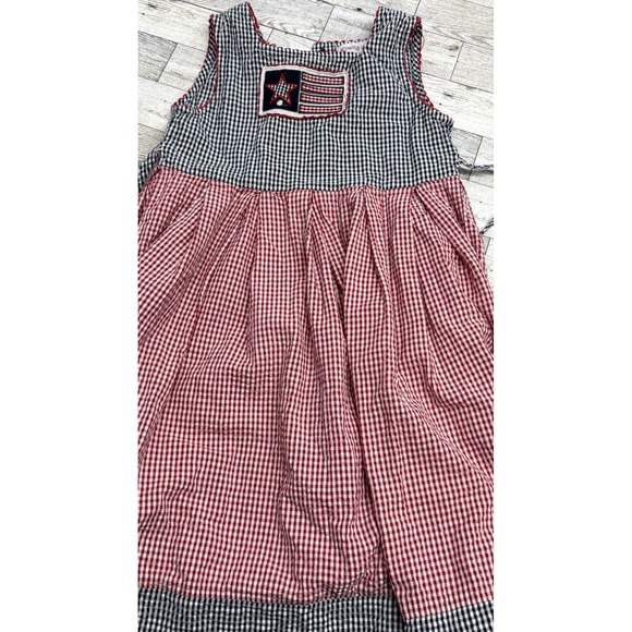 Growing up lord & taylor Other - Vintage 80's Lord & Taylor Girls Red Blue Gingham Dress MEDIUM American Flag